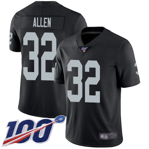 Men Oakland Raiders Limited Black Marcus Allen Home Jersey NFL Football #32 100th Season Vapor Jersey->nfl t-shirts->Sports Accessory